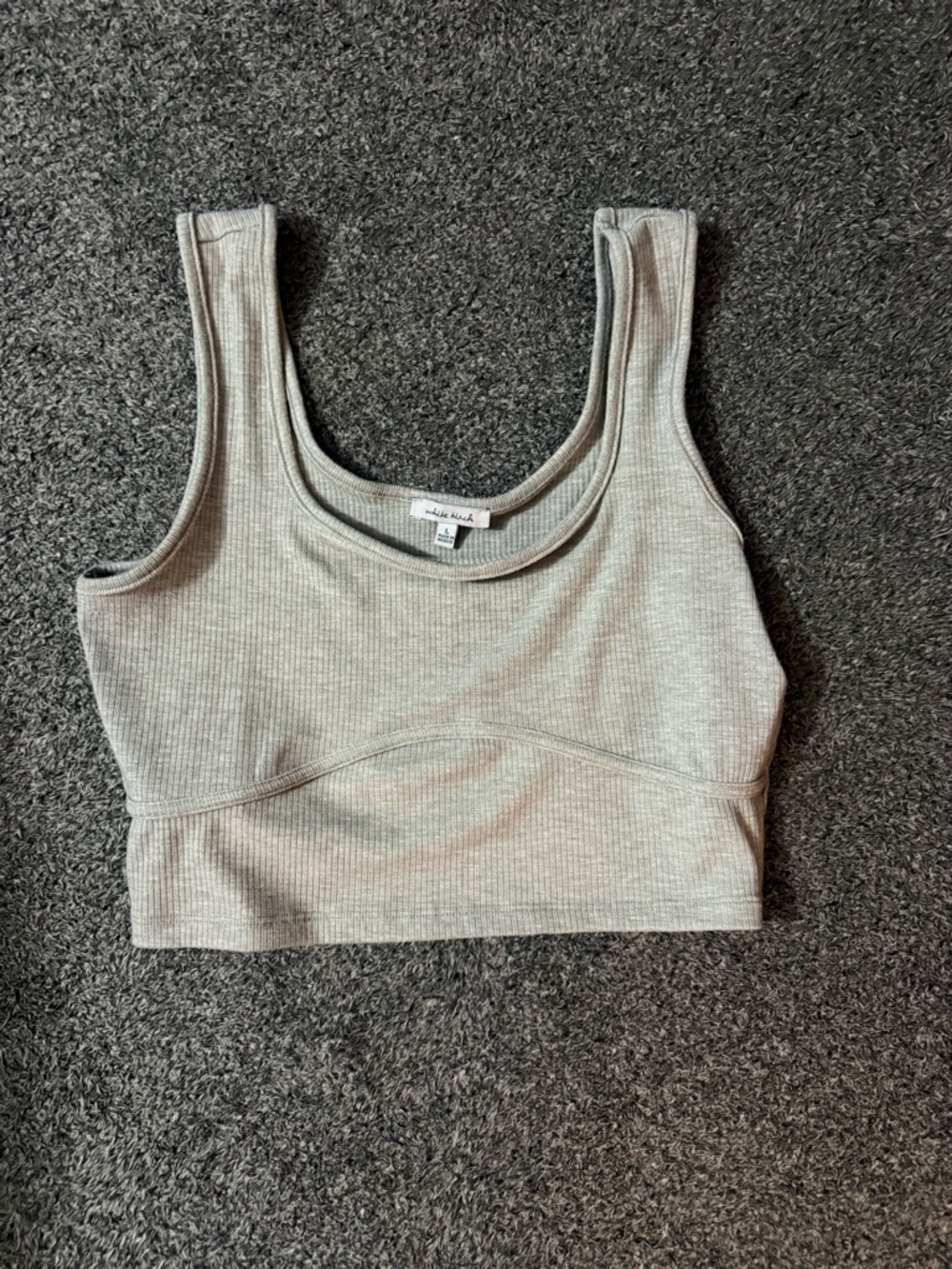 white birch Soft Ribbed Tank Top in Light Gray